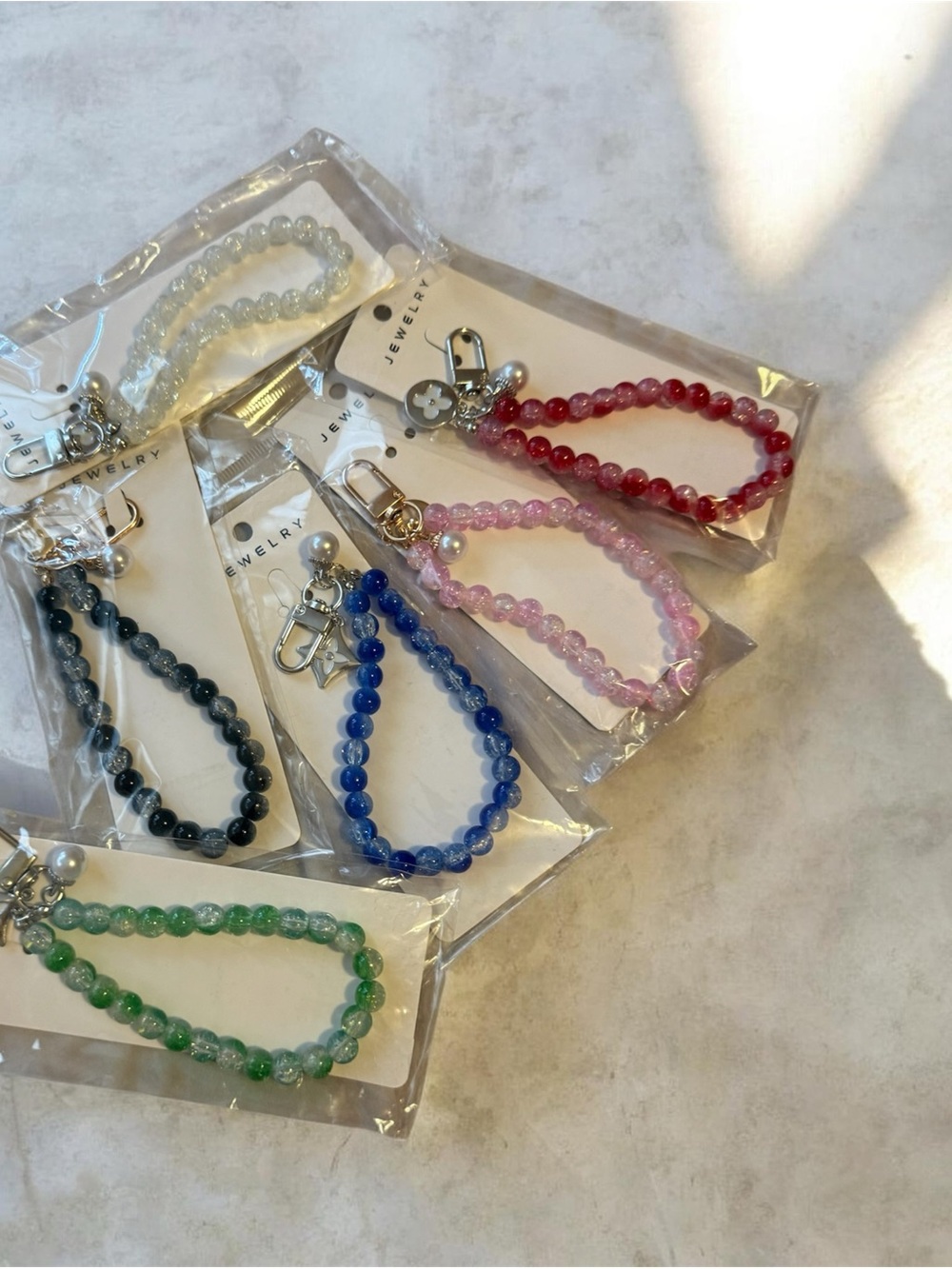 Beaded Wristlet Keychain - Multiple Colors bundle of 6 nwt